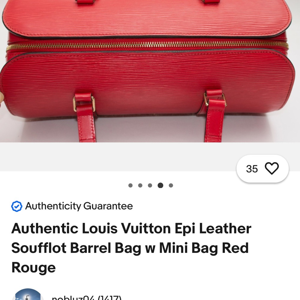 Louis Vuitton Cherry Red Epi Souflet Leather Shoulder Bag - Picture 15 of 16